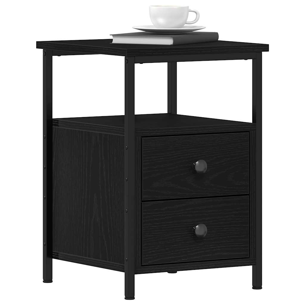 Bedside Cabinets 2 pcs Black Oak 34x35.5x50 cm Engineered Wood